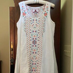 Johnny Was Aztec Southwestern Linen Tunic Dress Size L